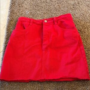 Women’s Brandy Melville John Galt red mini skirt button fly sz small